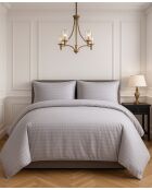 Parure housse de couette 100% Satin de Coton gris clair