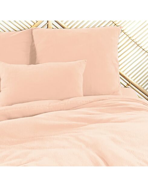 Parure housse de couette 100% Gaze de Coton pêche