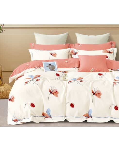 Parure housse de couette en Coton rose