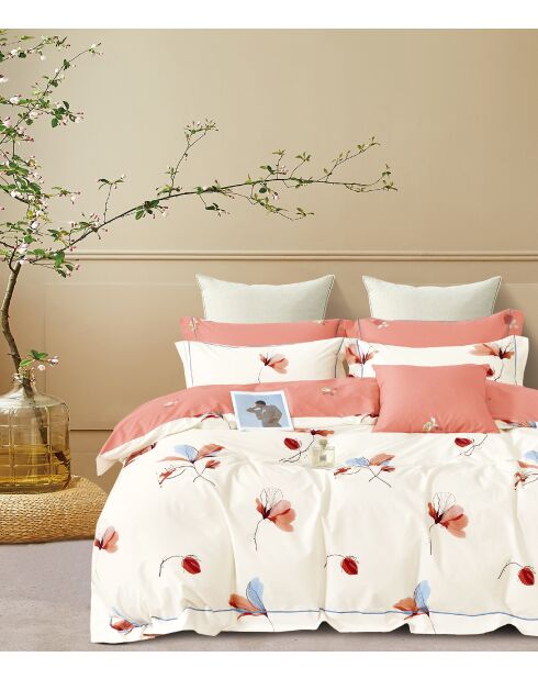 Parure housse de couette en Coton rose