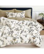 Parure housse de couette 100% Percale de Coton  écrue