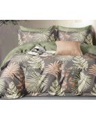 Parure housse de couette 100% Percale de Coton verte