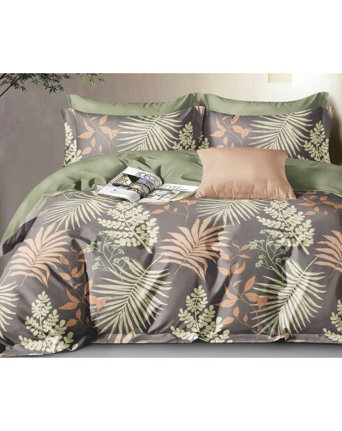 Parure housse de couette 100% Percale de Coton verte