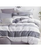 Parure housse de couette 100% Percale de Coton grise