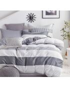 Parure housse de couette 100% Percale de Coton grise