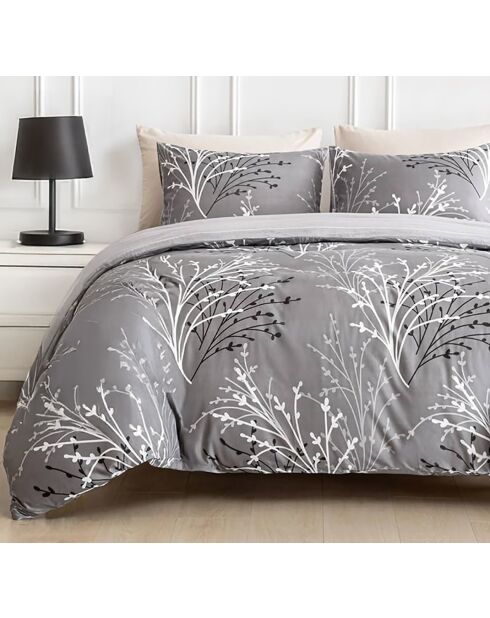 Parure housse de couette en Coton grise