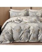 Parure housse de couette 100% Percale de Coton grise
