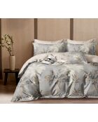 Parure housse de couette 100% Percale de Coton grise