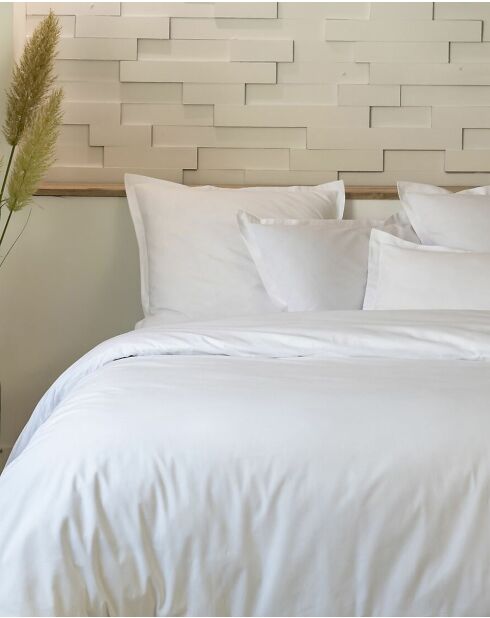 Parure housse de couette 100% Percale de Coton blanche