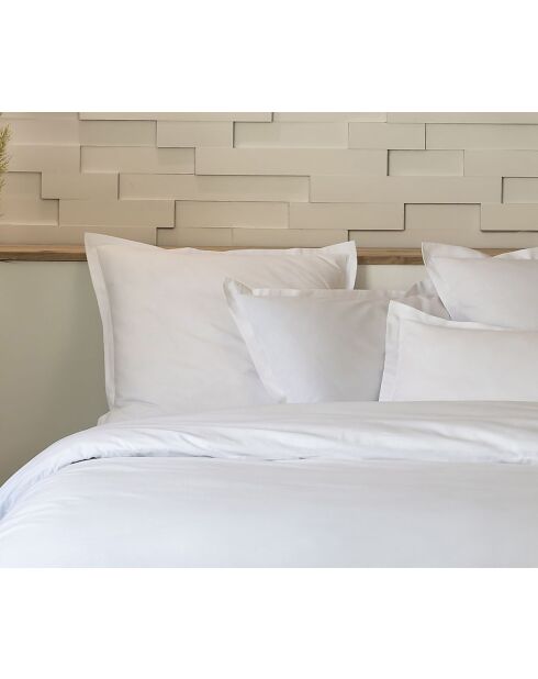 Parure housse de couette 100% Percale de Coton blanche