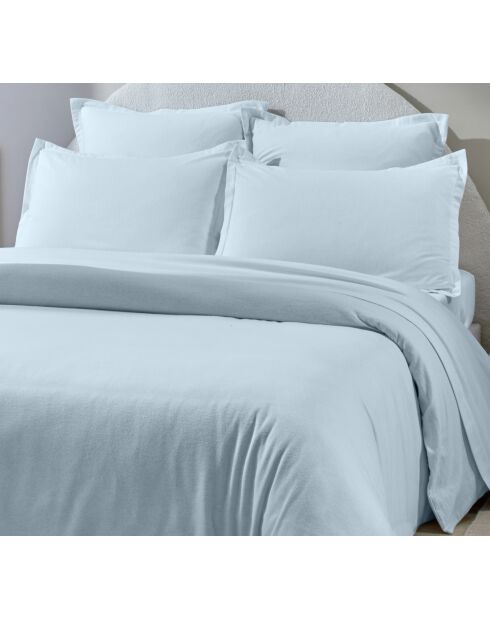 Housse de couette 100% Flanelle de Coton  bleue