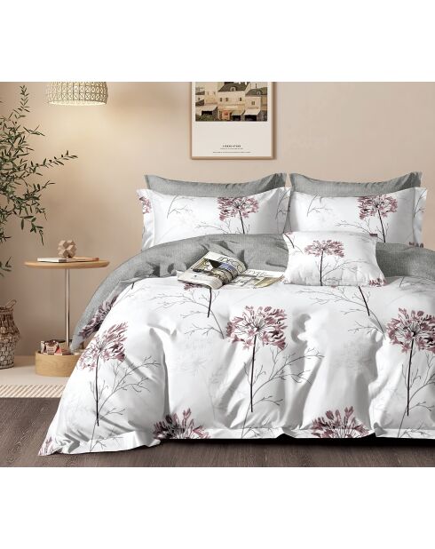Parure housse de couette100% Percale de Coton  blanche