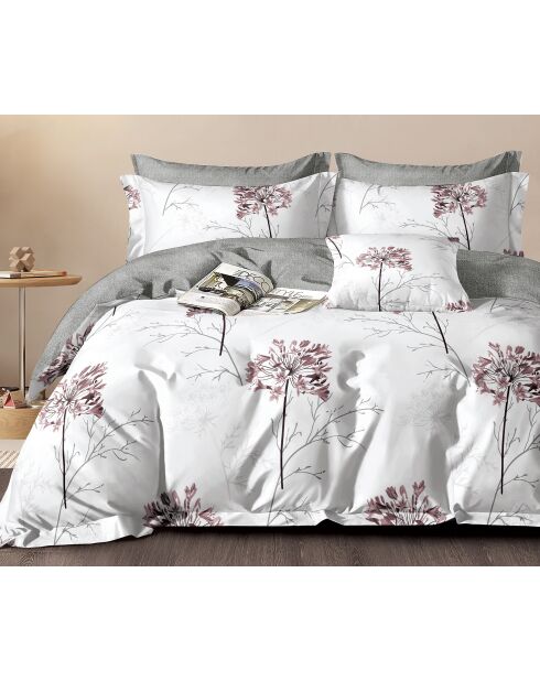 Parure housse de couette100% Percale de Coton  blanche