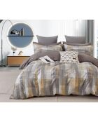 Parure housse de couette 100% Percale de Coton grise