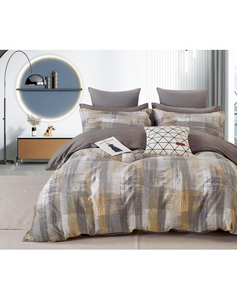 Parure housse de couette 100% Percale de Coton grise