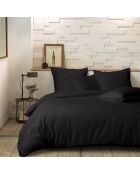 Parure housse de couette 100% Percale de Coton noire