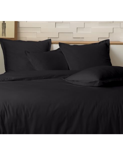 Parure housse de couette 100% Percale de Coton noire