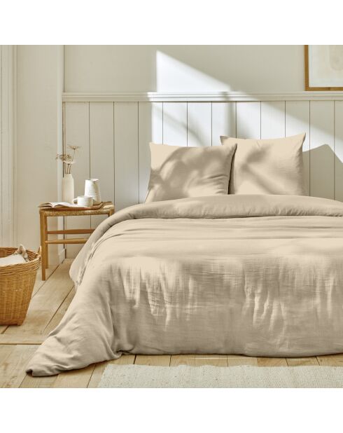 Parure housse de couette 100% Gaze de Coton lin