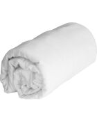 Sábana bajera ajustable de franela de algodón 100% blanco