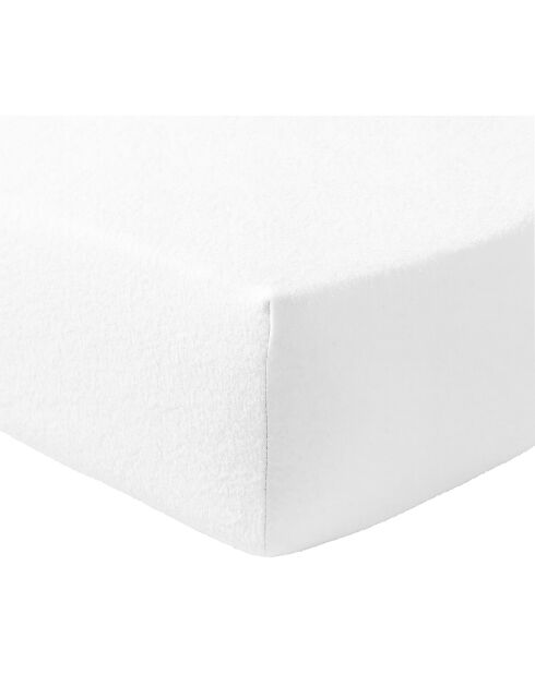 Drap housse 100% Flanelle de Coton blanc