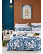 Parure housse de couette en Coton bleue