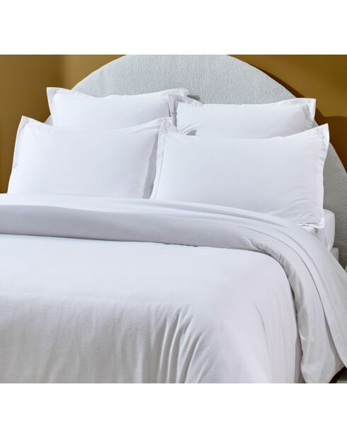 Taie d'oreiller 100% Flanelle de Coton blanche