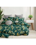 Parure housse de couette 100% Percale de Coton verte