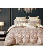 Parure housse de couette 100% Percale de Coton marron