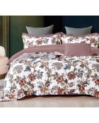 Parure housse de couette 100% Percale de Coton blanc/multicolore