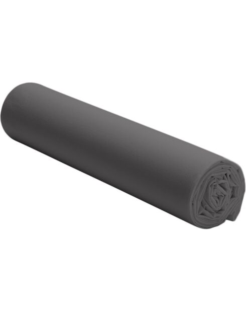 Drap housse 100% Percale de Coton gris magnet