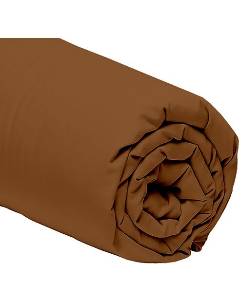 Drap housse 100% Percale de Coton  ocre