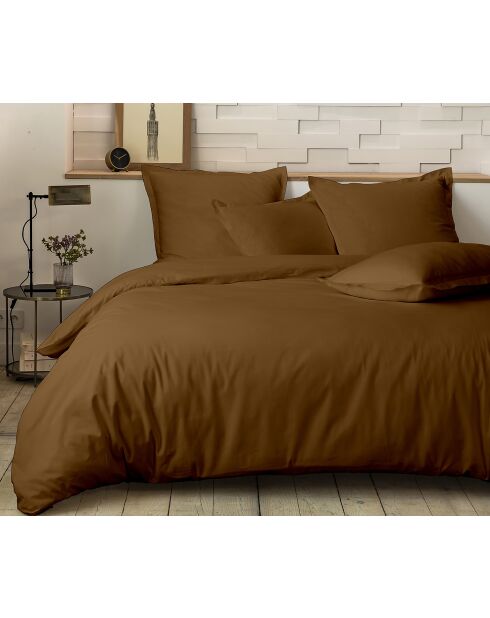 Drap housse 100% Percale de Coton  ocre