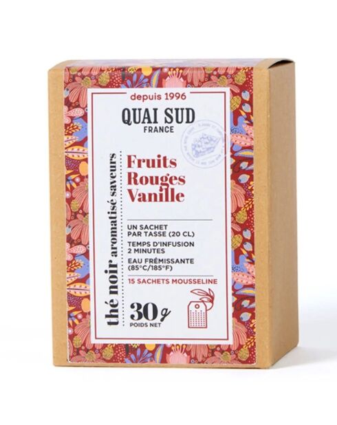 Thé Noir aromatisé Fruits Rouges Vanille - 15 Infusettes