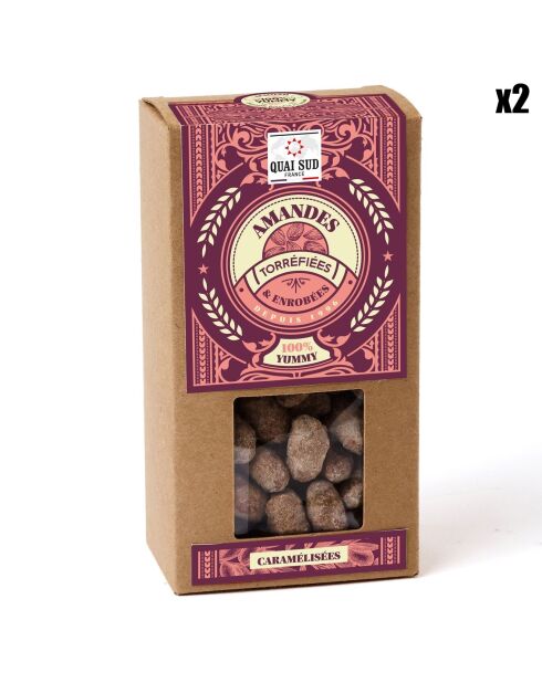 2 Boîtes d'Amandes torréfiées & caramélisées - 2x200g
