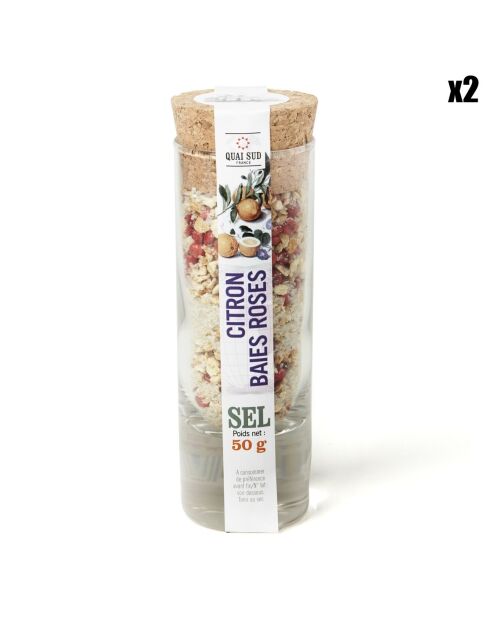 2 Sels Citron Baies Roses - 2x50g