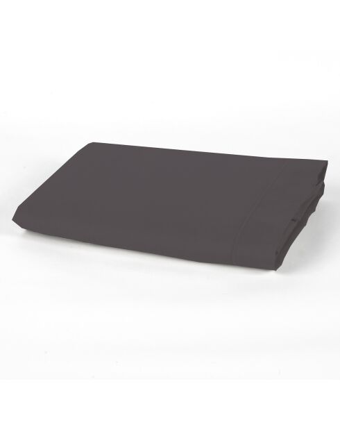 Drap plat 100% Percale de Coton gris