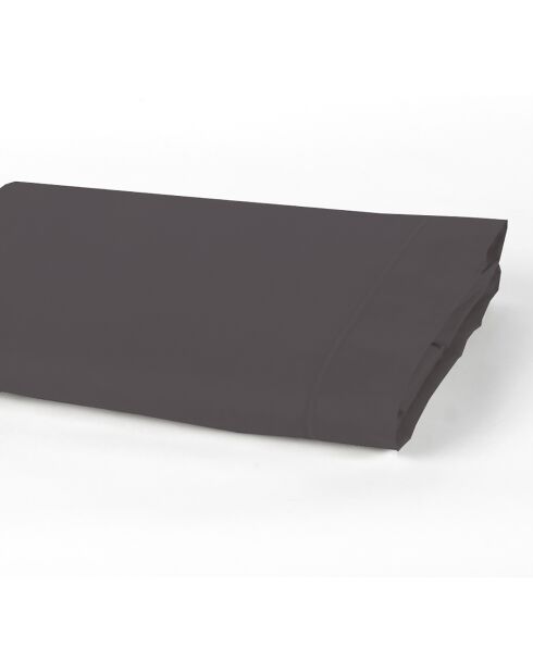 Drap plat 100% Percale de Coton gris