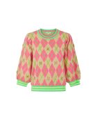 Maglione Burlington rosa/verde fluo
