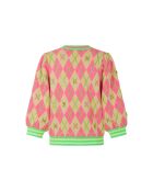 Maglione Burlington rosa/verde fluo