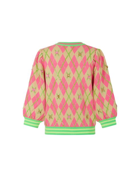 Maglione Burlington rosa/verde fluo