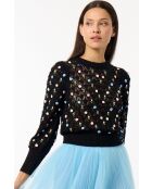 Jersey negro georgette