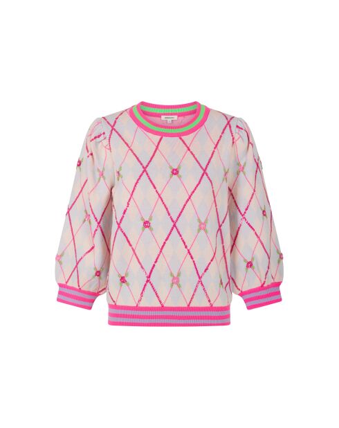 Maglione Burlington rosa/cielo