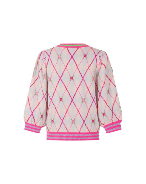 Maglione Burlington rosa/cielo