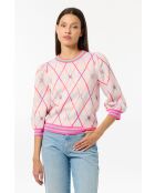 Maglione Burlington rosa/cielo