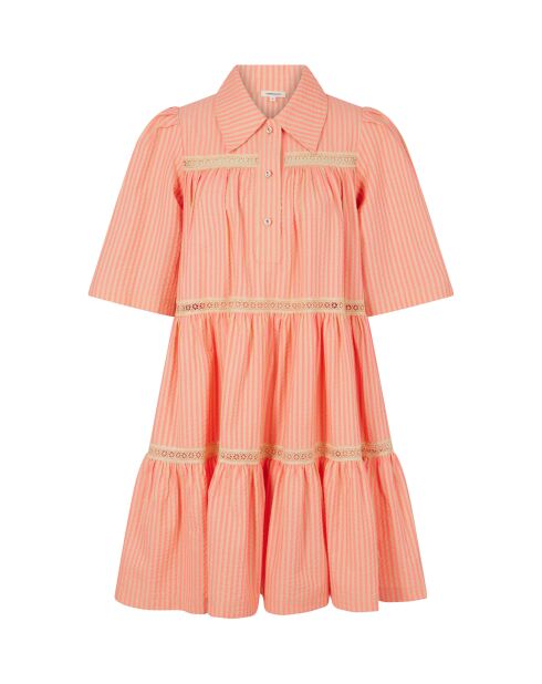 Robe Bbdoll en seersucker rose