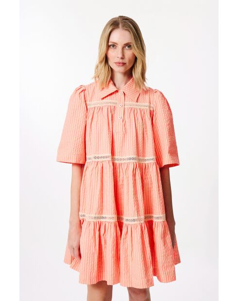 Robe Bbdoll en seersucker rose