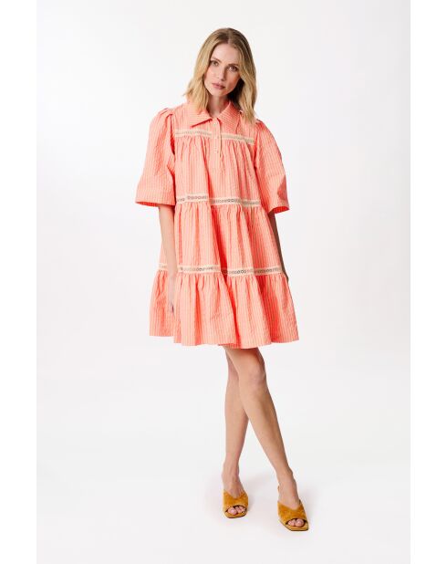 Robe Bbdoll en seersucker rose