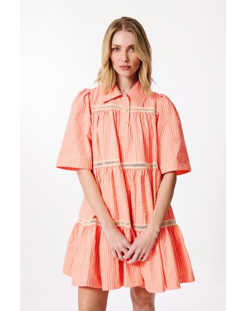 Robe Bbdoll en seersucker rose