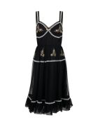 Robe en tulle fleuri noire