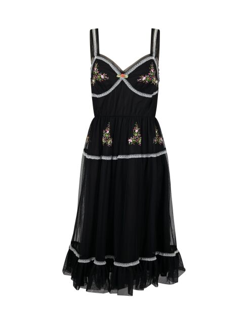Robe en tulle fleuri noire